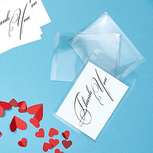 Oomcu 40 Pack Clear Pet Plastic Boxes,Transparent Holiday Greeting Card And Photo Storage Protector Envelope Box Cases For Photos Letter Paper Party Favors(5.91" X 4.53" X 0.63") #TOP5