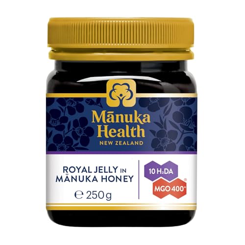 Image of Manuka Honey MGO 400+ New Zealand with Royal Jelly – Premium UMF-Grade Equivalent Active Honey, High Strength Raw Manuka Honey, Smooth Rich Taste, Certified MGO 400+, Bee Superfood Blend