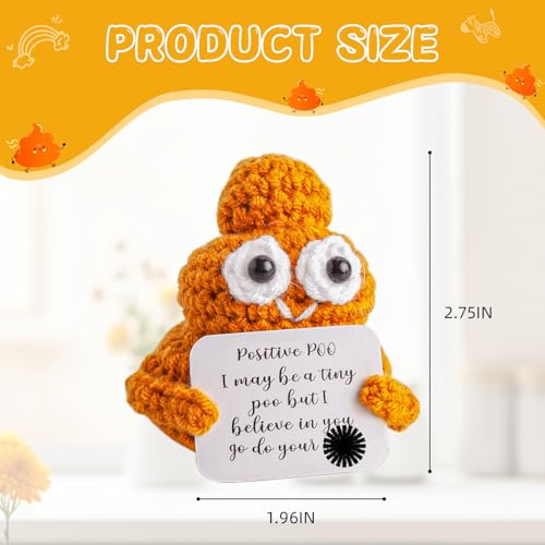 DaretoCares Cute Emotional Support Poop Crochet,Handmade Funny Gag Gifts for Joke,Christmas Day,Family,Friends and White Elephant Gifts for Adults