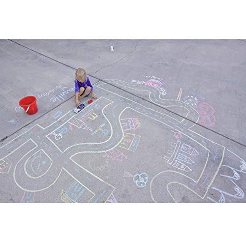 Crayola Washable Chalk Assorted Colours, Safe Non-Toxic Chalks for Kids Outdoor Art and School Crafts, Smooth Texture, Vibrant Finish, Easily Washes Off Driveways and Sidewalks