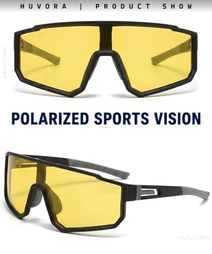 Image of MAXO POLARIZED Sports Sunglasses for Cricket Cycling Riding Biking Night Driving - Lightweight UV400 Protected Anti Glare Branded Goggles for Men - Stylish Mirrored Performance Shades