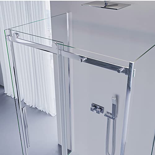 Olimpo Docce - Box Doccia Tre Lati Porta Scorrevole Trasparente H195Cm 8Mm Anticalcare Euclide - 90X120X90 - 5