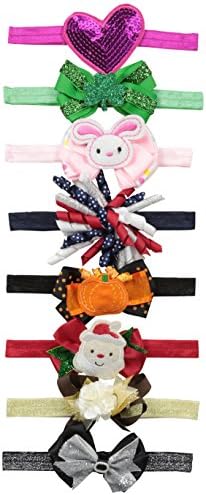 Little Cuties Little Girls 8 Holidays Headwraps, Assorted, Infant-Toddler