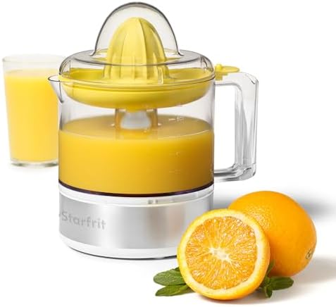Starfrit Electric Citrus Juicer - 800ml - 2 Size Juicing Cones - Auto-Reverse Rotation - 30W