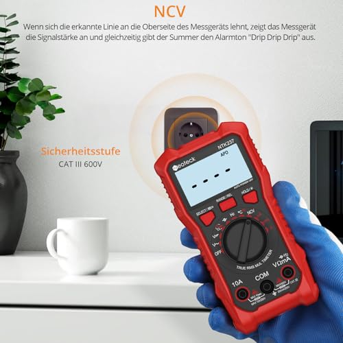 Neoteck Digital Multimeter Voltmeter 2000 Zähler Spannungsprüfer AC/DC Strom Spannung Widerstand...