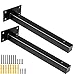 Soporte Para Estante Flotante,Soporte De Pared Multiuso Decorativo Estilo Industrial Retro,Escuadras Baldas De Hierro,Pared Montaje De Bricolaje,200mm(2 Piezas Negro)