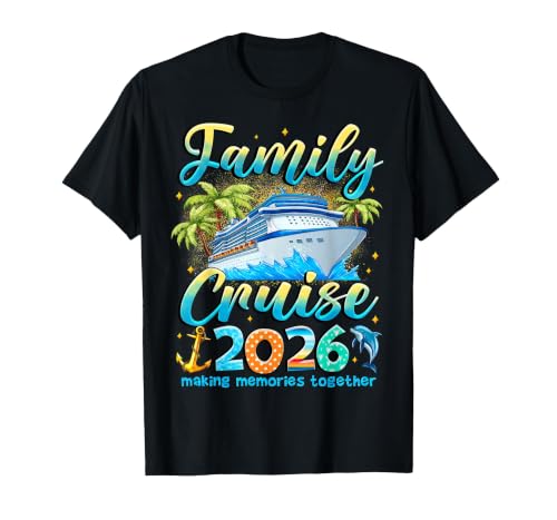 Family Cruise Squad 2026 Group Matching Summer Vacation Trip T-Shirt, Men, Black, 3X-Large