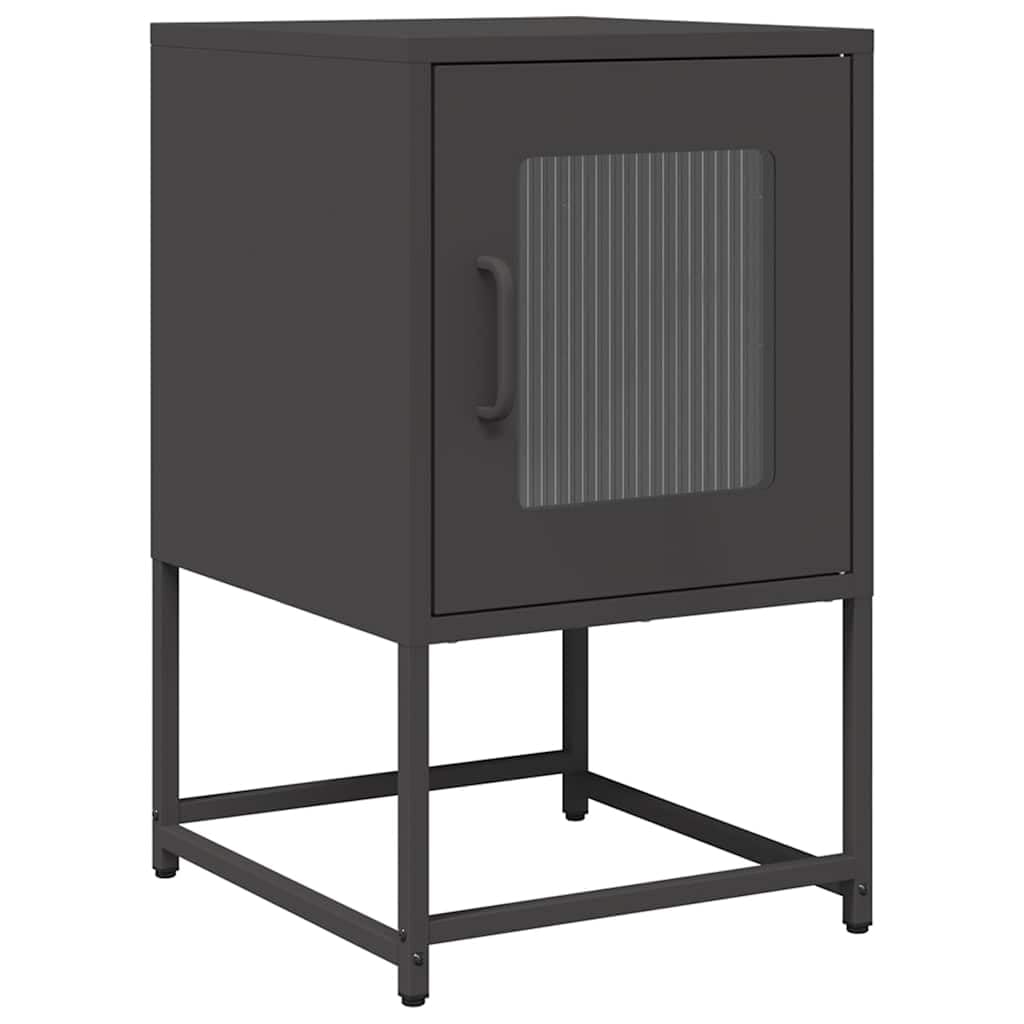 vidaXL Table de Chevet Noir 36x39x60,5 cm Acier laminé à Froid