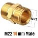 Massiver Messing Hochdruckreiniger M22 Adapter, Stecker auf Stecker Schlauchanschluss M22x1 für Kränzle Hochdruckreiniger, Autowaschschaum-Topfdüse, robuster Garten-Wasserhahn