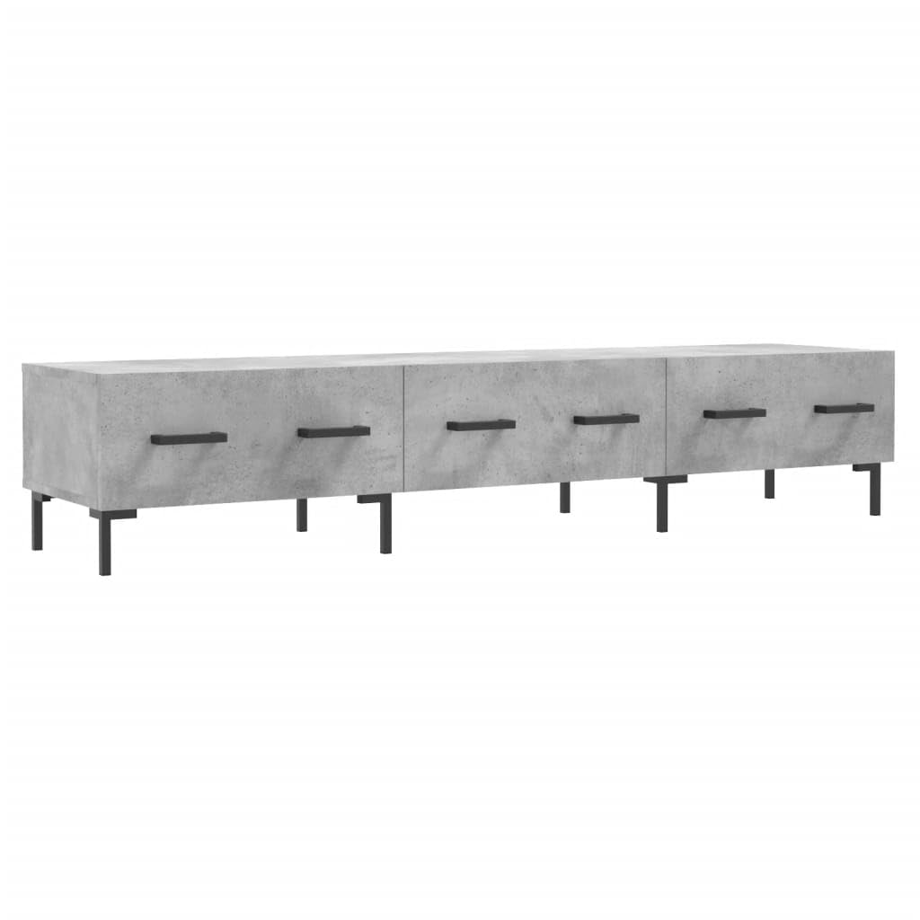VIDAXL TV Cabinet 3 Drawer Concrete Grey Wood