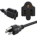 3 Prong 1-to-4 Power Cord Splitter, 20 Inch 4 Outlet Extension Cord Splitter, Y Style 4 Way Power Cable, Heavy Duty Indoor or Outdoor Cable Outlet Protector 16AWG (Black)