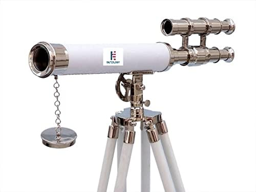 Nauticalmart Floor Standing Chrome with White Leather Griffith Astro Telescope 50"