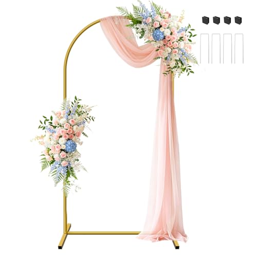 YAYOYA 6.6 FT Metal Arch Backdrop Stand Party Balloon Arch Stand