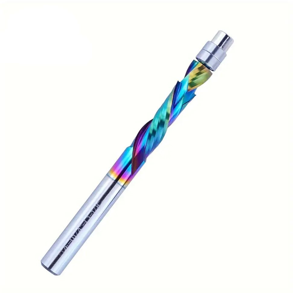 1 szt. 6/6,35/8mm Rainbow Nóż do przycinania Ostrze kompozytowe All-in-one Frez rzeźbienia ze stopu Końcówka węglikowa obróbki drewna(6x28x75)