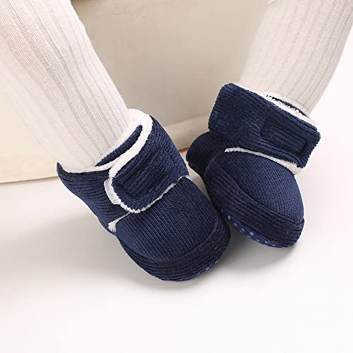 Toddler Winter Solid Socks Shoes Boys and Girls Cotton Boots Solid Color Simple Design Hook Loop Warm Comfort Shoes4