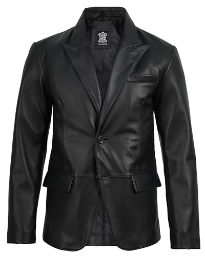 Image of Decrum Mens Leather Blazer - Real Lambskin Stylish Casual Leather Blazer Jackets for Men
