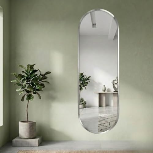 Image of Creative Arts n Frames 5mm Full Length Long Beveled Smooth Edges Frameless Rectangular Wall Mount HD Mirror Home Decor Items (18X48 inch Capsule HD Mirror)