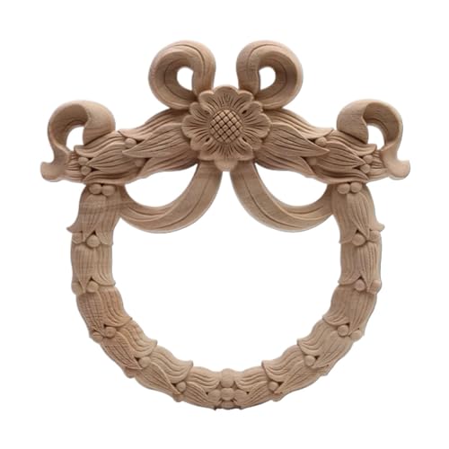 Flor tallada en madera maciza Dongyang de 20x20 cm para decorar puertas redondas 2