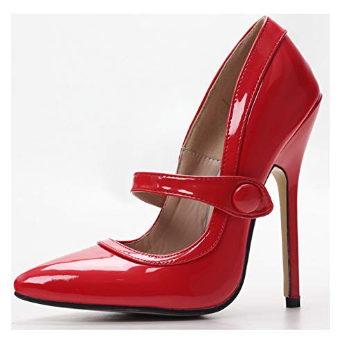 Cosy-L - Talón con agujas sexy para mujer, a la moda, primavera y verano, talón con aguja para la fiesta, color rojo 44 EU