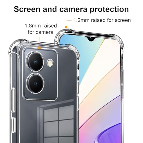 Image of Back Cover Shockproof Silicone Protective Back Case for vivo Y03 -Transparent