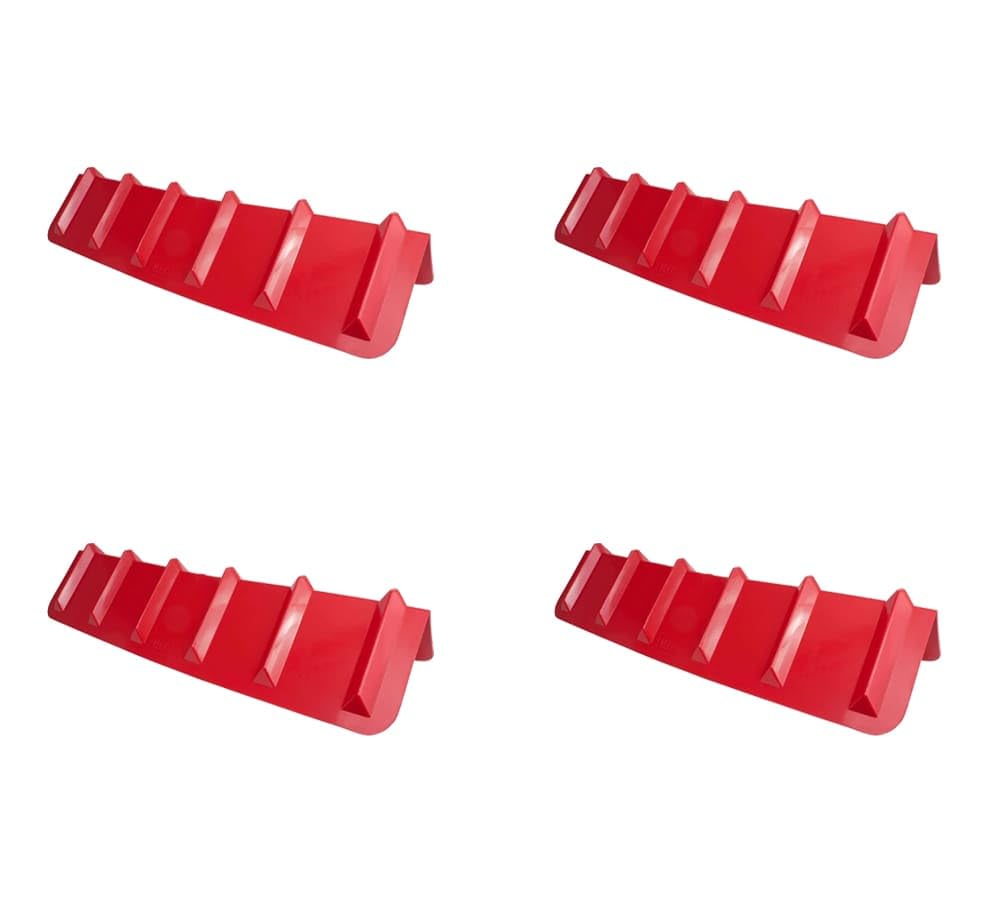 Mytee Products 4 Pack Red Flatbed Edge Protectors - 8" x 8" x 36" | V Shaped Winch Ratchet Straps Plastic Corner Protector for Flatbed Cargo Load