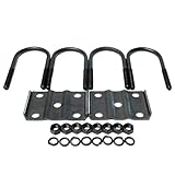 TRAILER SUPPLIES Grade 5 U-Bolt Kit –7” U-Bolts for 5,200–7,000 lb Axles, Fits 3' Round Axle, 9/16'-18 Thread – Full Kit with Plates, Nuts, and Washers