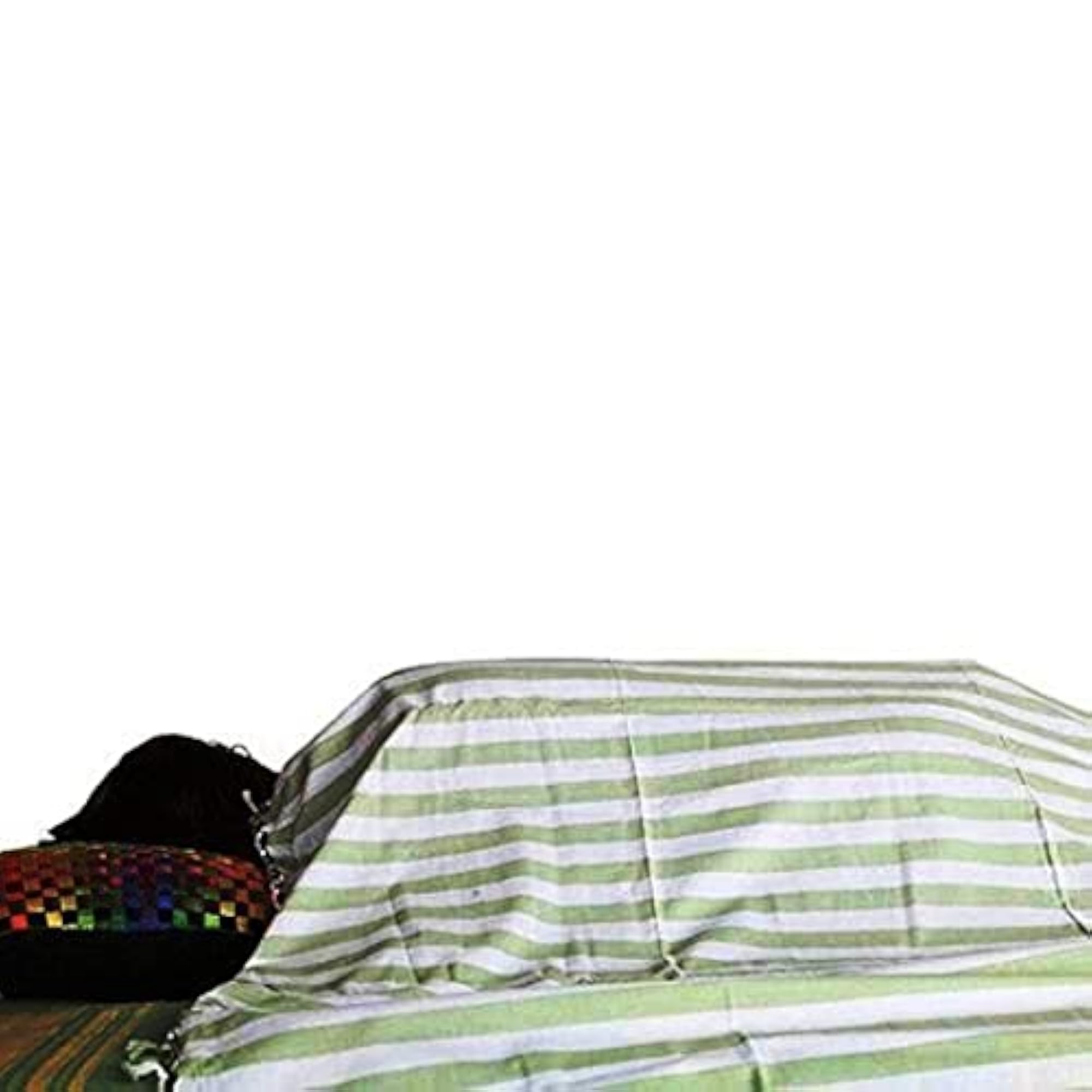 Bhagalpuri Cotton Blended Extra Soft Andi Dull Chadar, Green-White