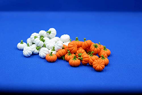 Mixed 20 Psc White & Orange Pumpkins Mini Artificial Lifelike Fake Fruit House Kitchen Decoration For Halloween Dollhouse Miniatures Food Kitchen #TOP3