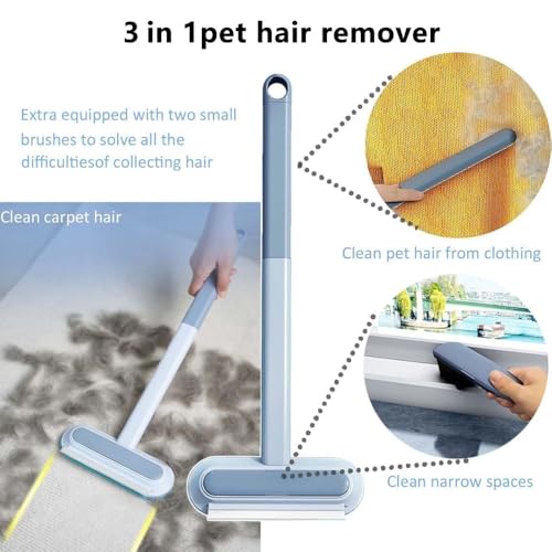 3-in-1 Pet Hair Remover, Multifunctional Cat & Dog Hair Cleaning Brush with Extendable Handle and Dual-Sided Lint Brush for Narrow Space Fur Scraping by Generic - Image 5