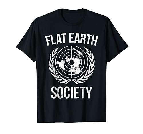 Flat Earth Society T Shirt Planet Map for Men Women Gift