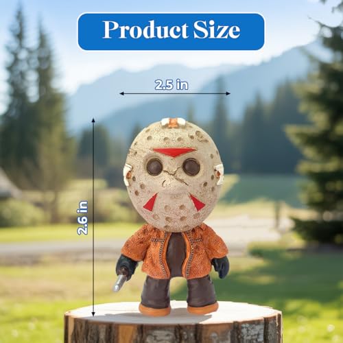 Image of GENANY 3D Resin Horror Car Air Freshener Vent Clip, Hand Painted Hockey Mask Slasher Design, Scary Automotive Freshener, Gothic Car Accessories Gift for Horror Movie Fans