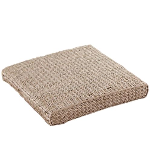 Generisch Cojín de suelo de paja natural - Esterilla clásica de tatami de ratán, cojín de suelo de tatami, cojín de asiento, cojín de asiento, cojín de paja, alfombrilla de meditación para sentarse en