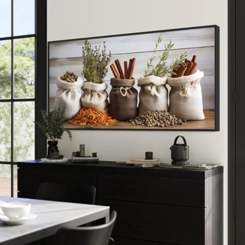 Tableau épices grand format pour art mural restaurant