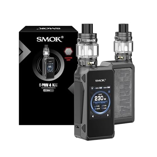 SMOK G-PRIV 4 Box Mod Kit E Zigarette 5-230W Dual 18650 Akkus nicht enthalten 2.0 Zoll Touchscreen TFV18 Mini Tank 6.5ml Type-C 2.0A Laden Grau Ohne Nikotin
