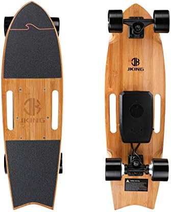 Jking Electric Skateboard Electric Longboard with Remote Control Electric Skateboard,700W Hub-Motor,16.7 MPH Top Speed,8.2 Miles Range,3 Speeds Adjustment,12 Months Warranty