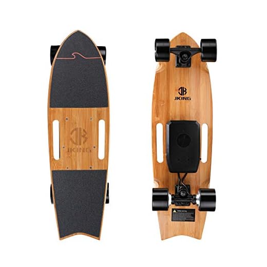 Jking Electric Skateboard Electric Longboard with Remote Control Electric Skateboard,700W Hub-Motor,16.7 MPH Top Speed,8.2 Miles Range,3 Speeds Adjustment,12 Months Warranty