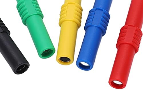 Bewinner 10Pcs Insulated 4mm Banana Plug Coupler, 5 Colors Banana Plug Socket Adapter, Female to Female Banana Socket Jack Connectors for 4mm Banana Plug Extension Adapters
