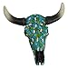 Pine Ridge Southwestern Magnetic Mosaic Skull Steer Bull Head Rustic Chic Wall Hanging Texas Decor -Strong and Durable Polyresin Made Aged Finish Sculpture Replica of Real Steer Head Skull Gift Idea