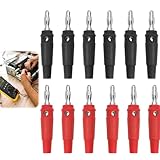 Ousuwo 12 conectores banana de agarre suave de 4 mm | Conectores apilables sin soldadura tipo tornillo para altavoces, amplificadores y sistemas de alta fidelidad