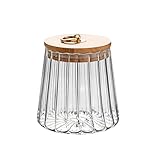Materiale: realizzato in vetro borosilicato di alta qualità + coperchi in legno naturale, non tossico, resistente alle alte temperature, robusto, durevole per un uso duraturo.