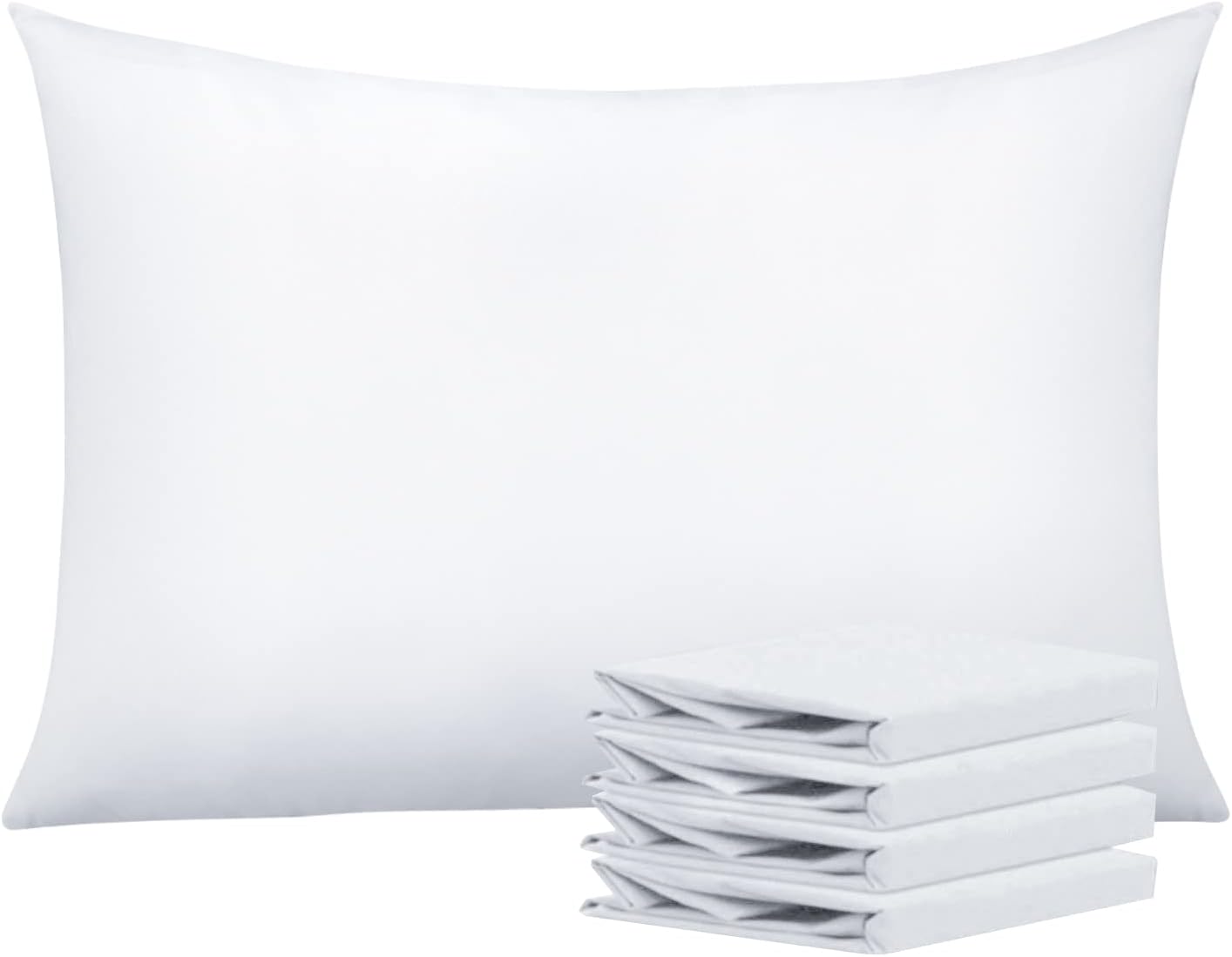 NTBAY Queen Pillowcase Set - 4 Pack Brushed Microfiber 20x30 Pillowcases - Soft, Wrinkle-Free, Fade-Resistant, Stain-Resistant, White Pillowcases with Envelope Closure - 20x30 Inches, White
