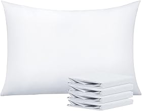NTBAY 100% Brushed Microfiber Queen Pillowcases Set of 4, 1800 Super Soft and Cozy, Wrinkle, Fade, Stain Resistant with Envelope Closure Bed Pillow Cases, 20x30 Inches, White