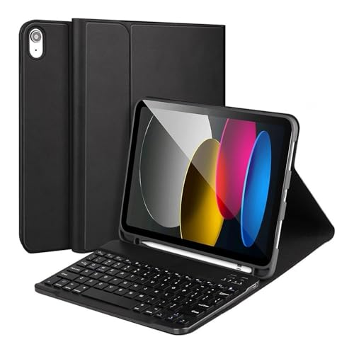 Funda con teclado para iPad Air 5 y 11 M2 con soporte ajustable negro