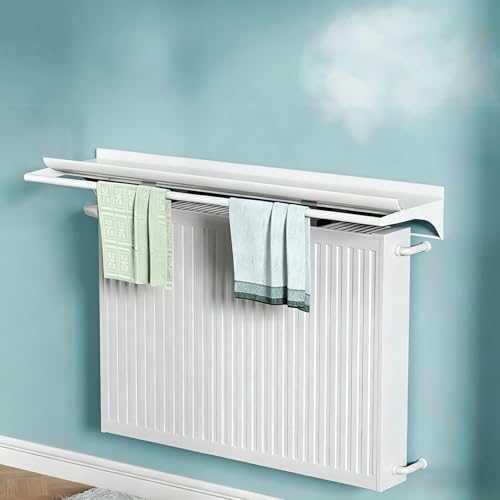 YCCYHQ Balda Radiador, Estante de Aluminio Liviano para Cubrir Radiador con Toallero, No Requiere Perforación y con Soporte Fácil de Instalar(100cm/39.4in)