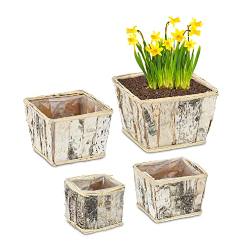 Pots de fleurs carrés de tailles différentes pour éviter les fuites d'eau