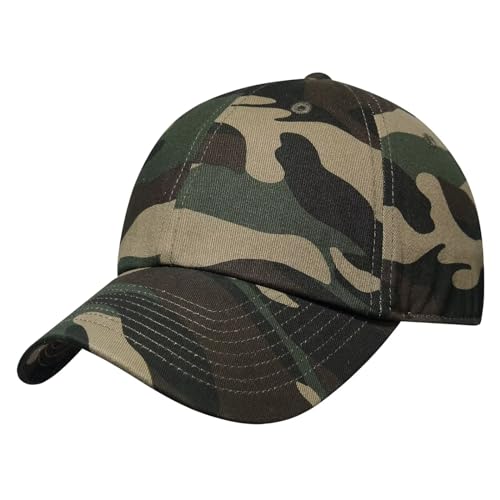 GADIEMKENSD Blank Baseball Cap Washed Cotton Hat for Men Women Unconstructed Soft Basic Hat Unisex Custom Items Plain Caps Dad Hats for Outdoor Sports Golf Running Hiking Camo Army Green
