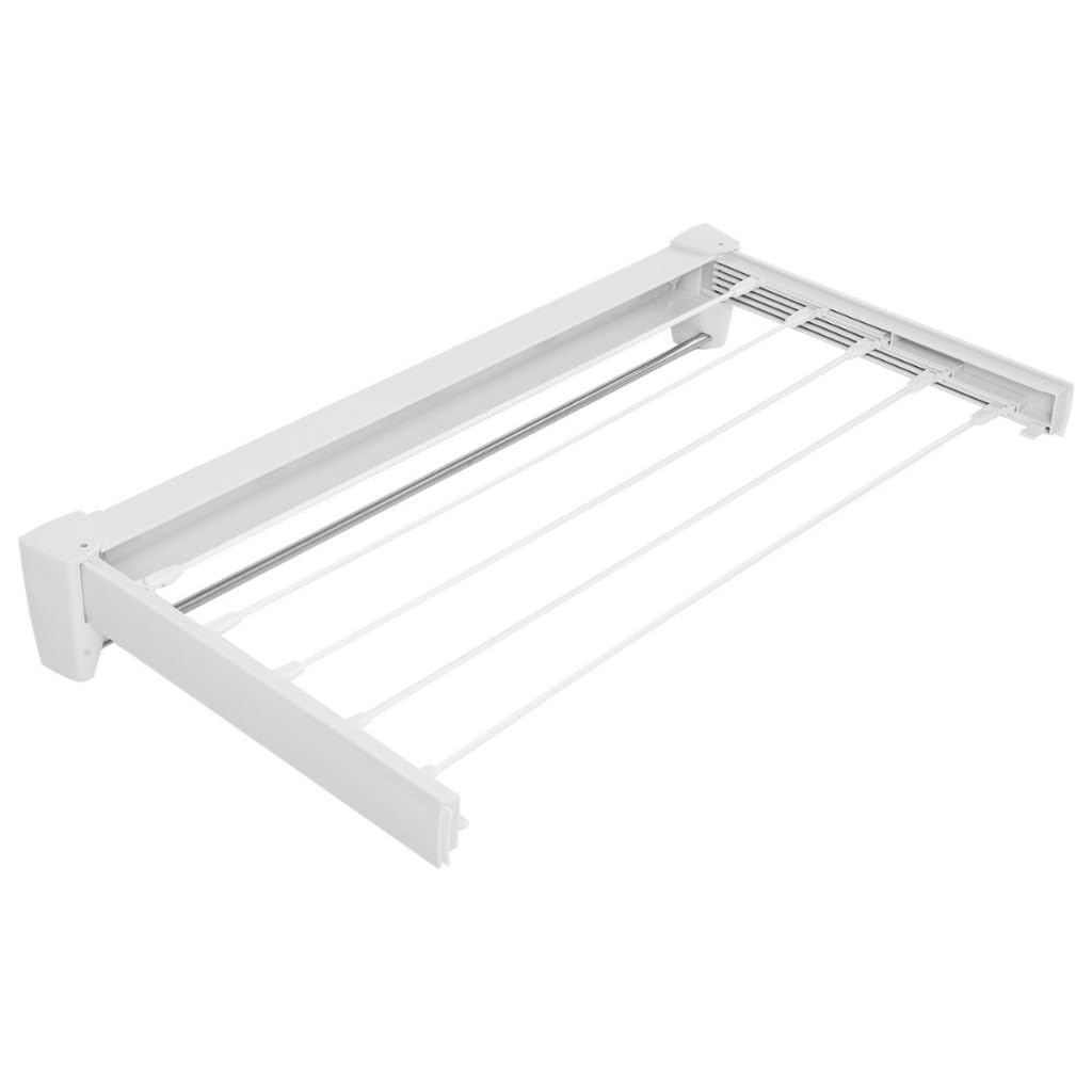 Globalmix Stendibiancheria da parete retrattile e pieghevole, stendibiancheria da parete, pieghevole, per interni ed esterni, design compatto salvaspazio GH109