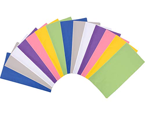 ColorYourLife 14-Pack Large Size (12x12 inches) Microfiber Cleaning Cloths for Laptop, Computer, Smart Phones, Tablets, Lenses, LCD Monitor, TV, Camera, Eye Glasses, Optics Etc