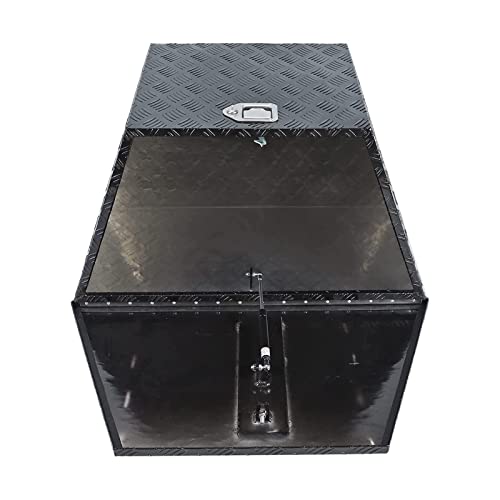Vowagh 33"X19"X18" Black Heavy Duty Aluminum Pickup Truck Bed 5 Bar Tread Pattern Truck Tool Box, Under Truck Storage Trailer Tongue Box With Lock And Key For Truck, Rv Trailer, Atv #TOP3
