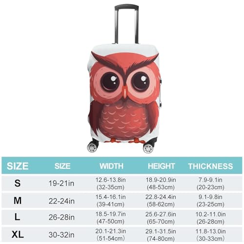 Carry on Luggage Cover Cute Red Owl Suitcase Covers for Luggages Tsa Approved Travel Luggage Sleeve Protector Elastic Suitcase Protector Anti-Scratch Washable Fits 19-30 Inch Case -M2